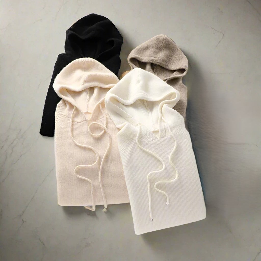 Dames Gebreide Hoodie | Zachte Trui met Capuchon