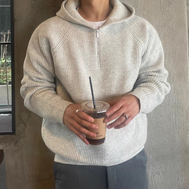 Casual Luxe Hoodie met Halve Rits