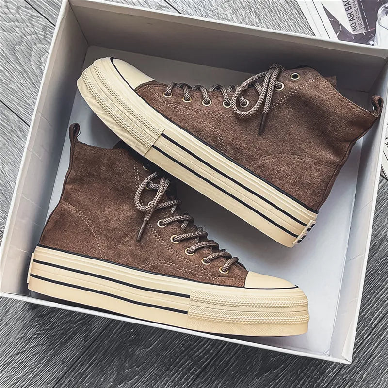 Unisex Hoge Sneakers – Suède Platform High Tops
