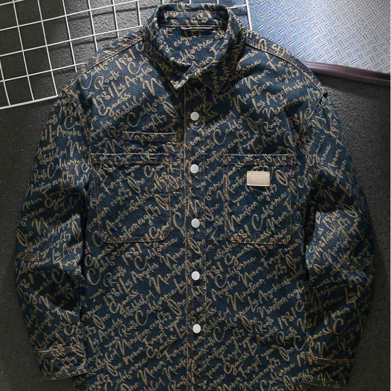 Denim Jas Heren | Spijkerjack met Print