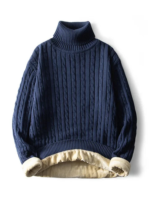 Lucenzo - Stijlvolle Heren Coltrui met Warm Fleece-Voering