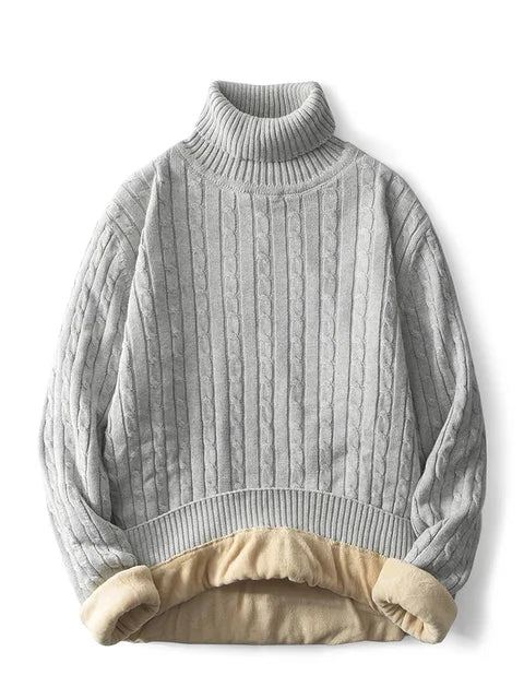 Lucenzo - Stijlvolle Heren Coltrui met Warm Fleece-Voering