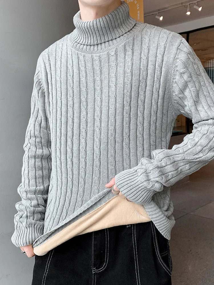 Lucenzo - Stijlvolle Heren Coltrui met Warm Fleece-Voering