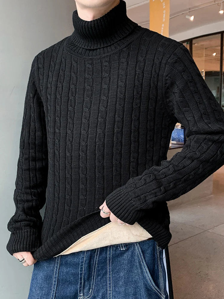 Lucenzo - Stijlvolle Heren Coltrui met Warm Fleece-Voering