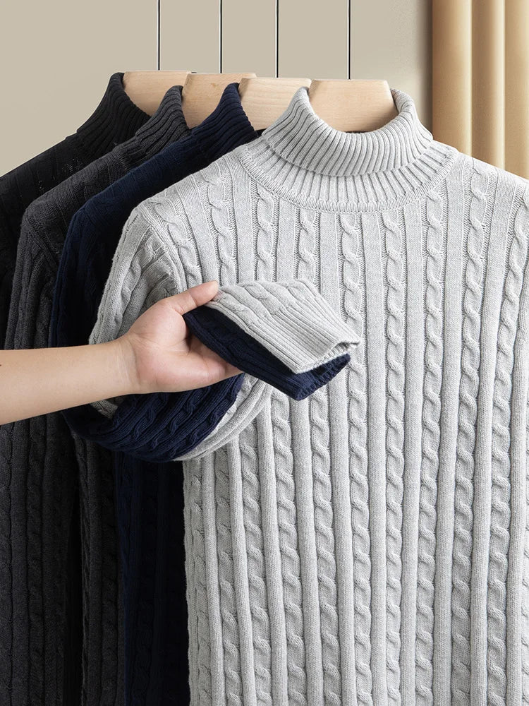 Lucenzo - Stijlvolle Heren Coltrui met Warm Fleece-Voering