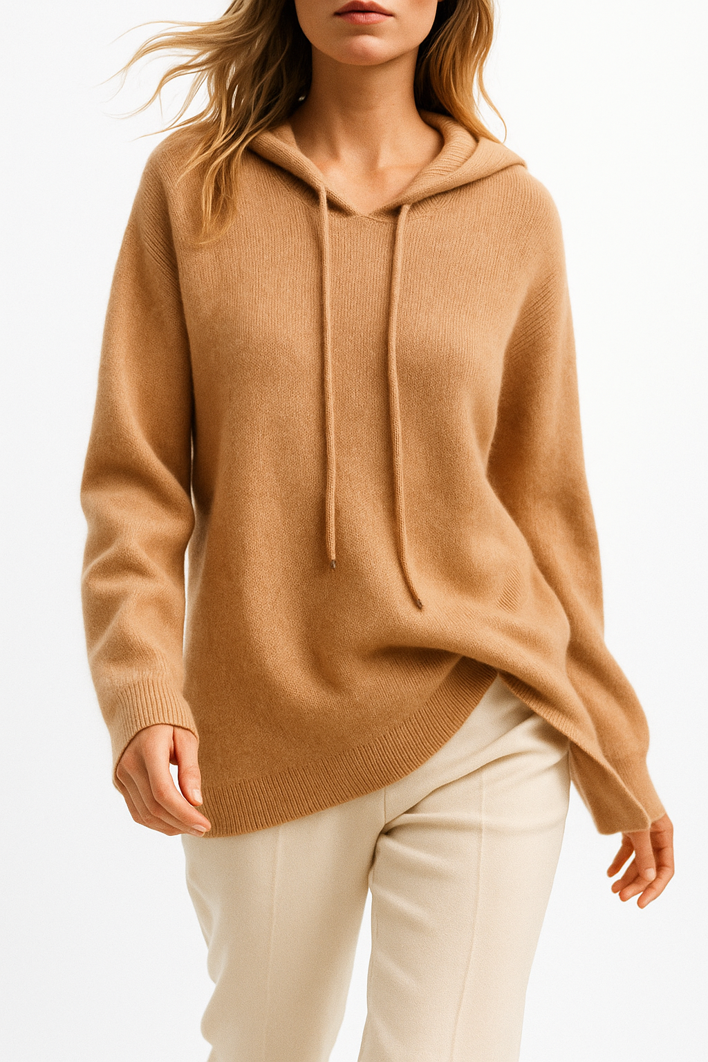 Dames Gebreide Hoodie | Zachte Trui met Capuchon
