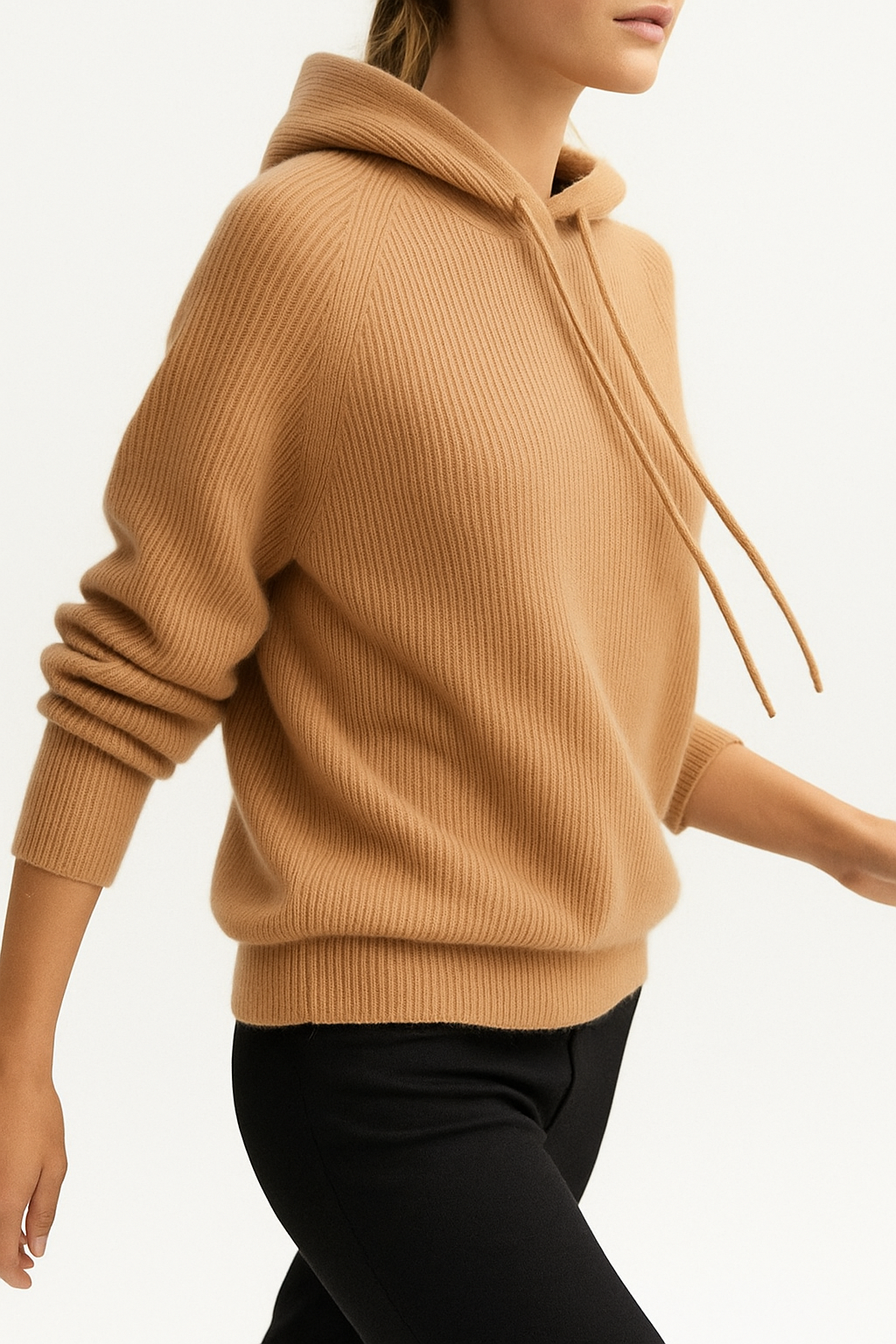 Dames Gebreide Hoodie | Zachte Trui met Capuchon