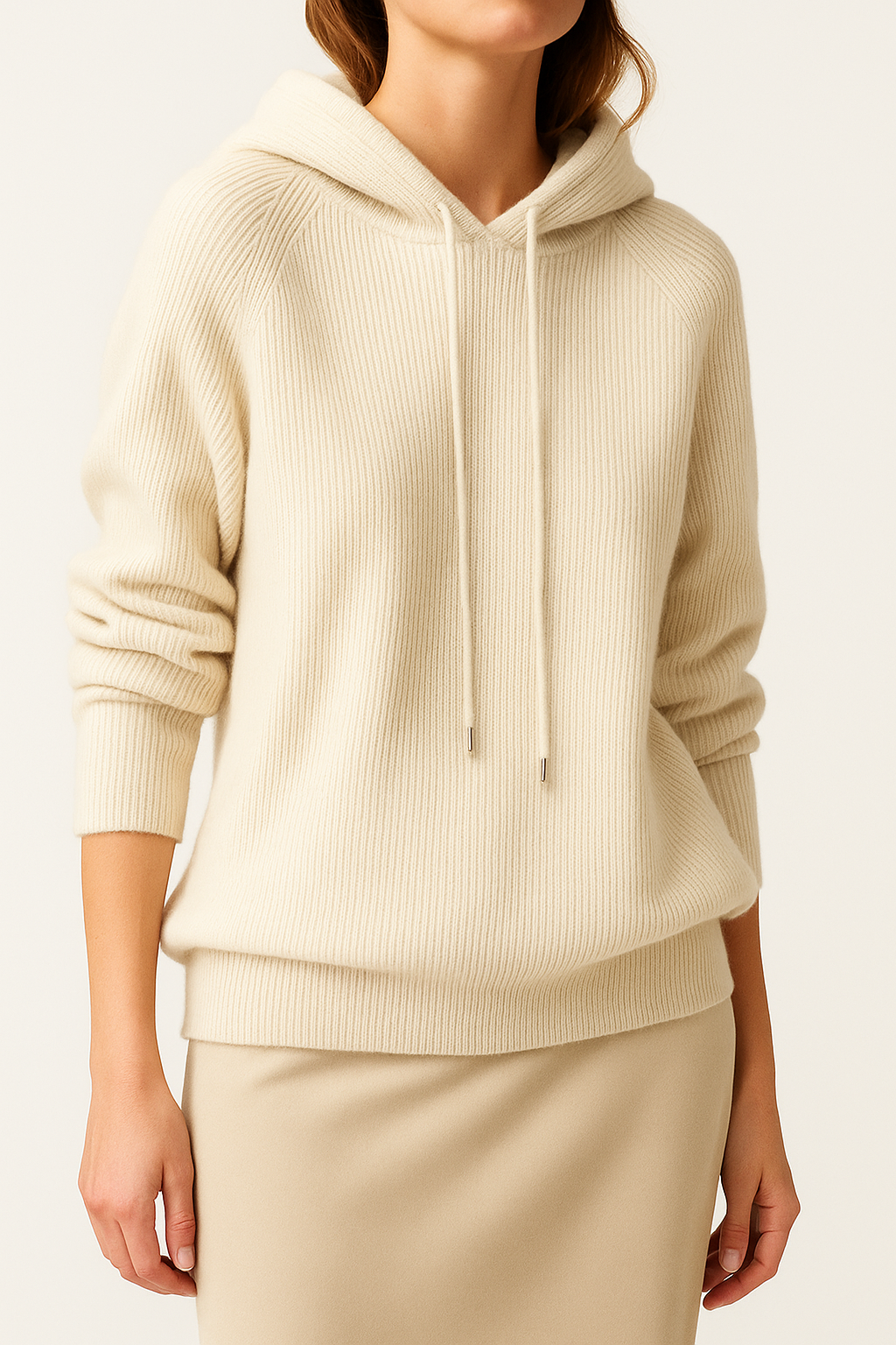 Dames Gebreide Hoodie | Zachte Trui met Capuchon