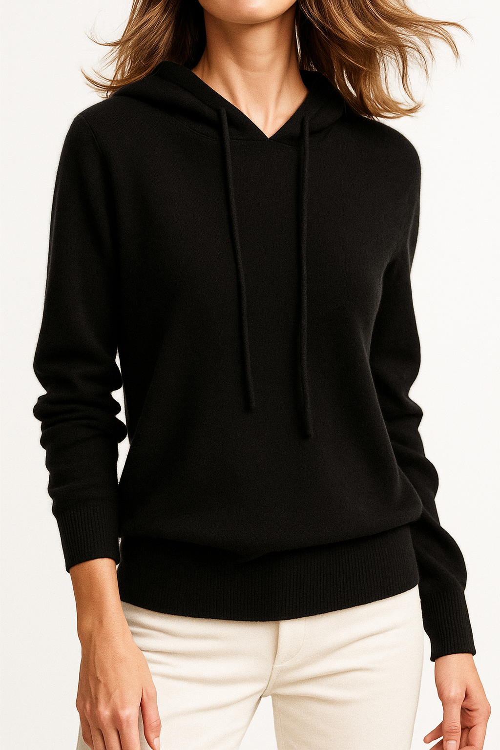 Dames Gebreide Hoodie | Zachte Trui met Capuchon
