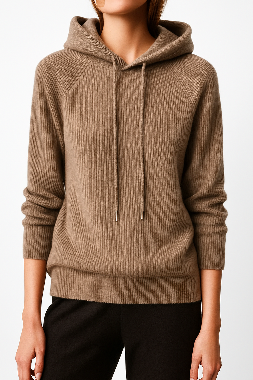 Dames Gebreide Hoodie | Zachte Trui met Capuchon