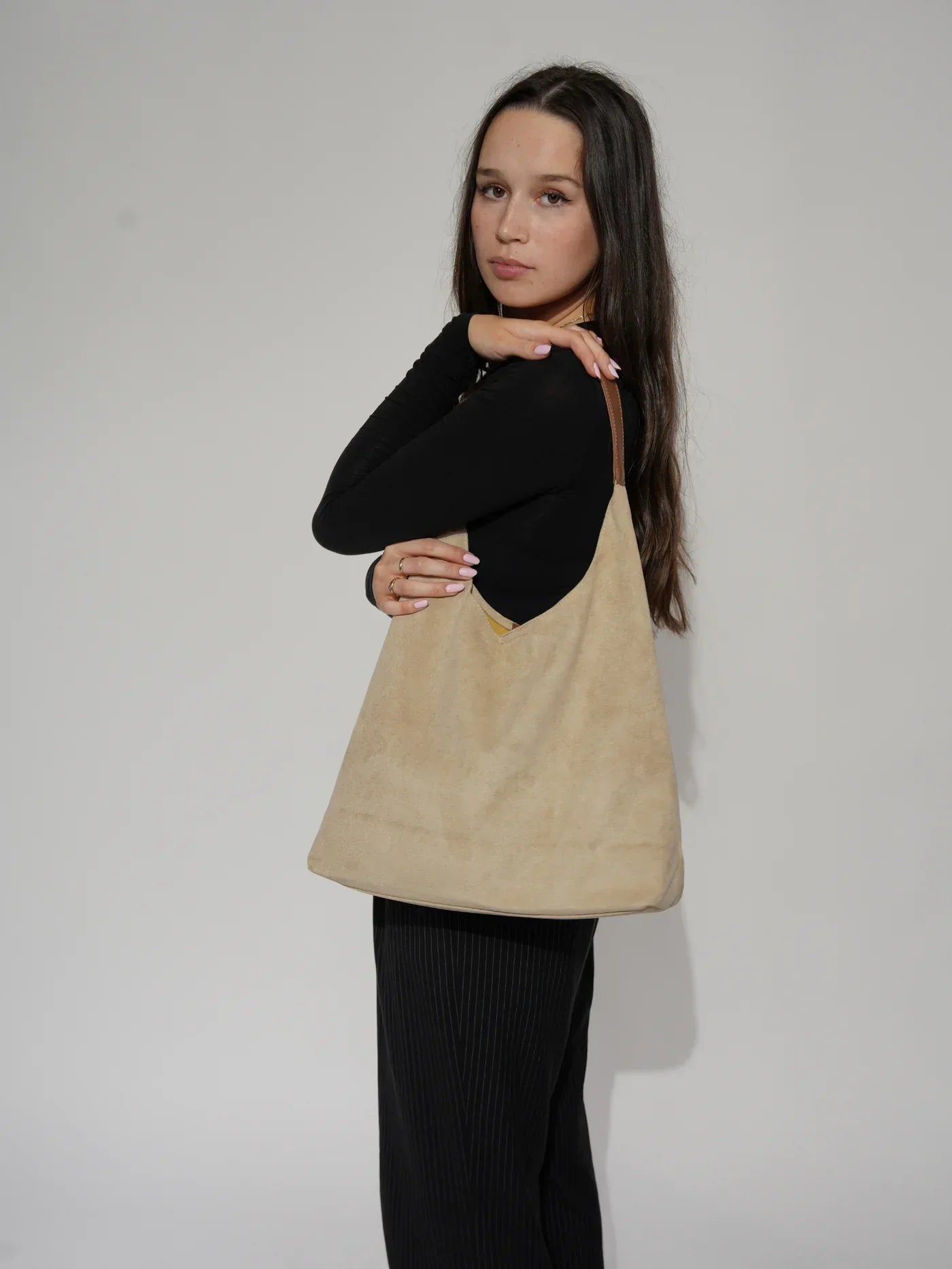 Sorella - Suède Schoudertas met Luxe Clutch