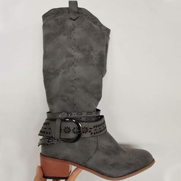 Liora - Lange Boho Laarzen met Gespdetails