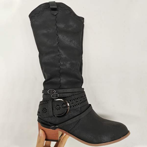 Liora - Lange Boho Laarzen met Gespdetails