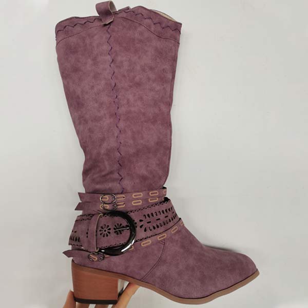 Liora - Lange Boho Laarzen met Gespdetails