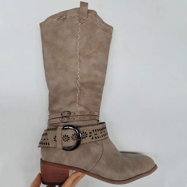 Liora - Lange Boho Laarzen met Gespdetails