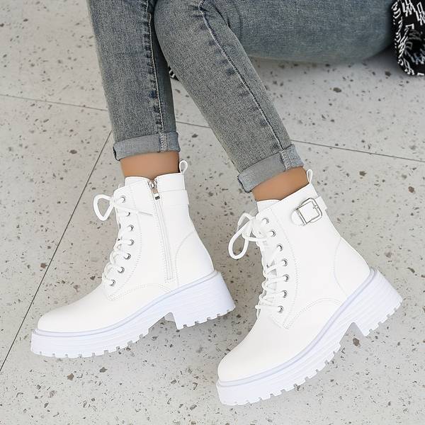 Lysanne - Stoere Enkelhoge Boots met Plateauzool