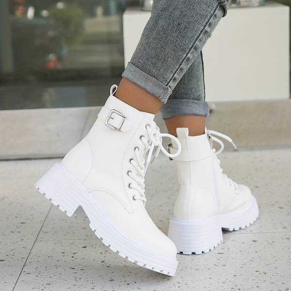 Lysanne - Stoere Enkelhoge Boots met Plateauzool