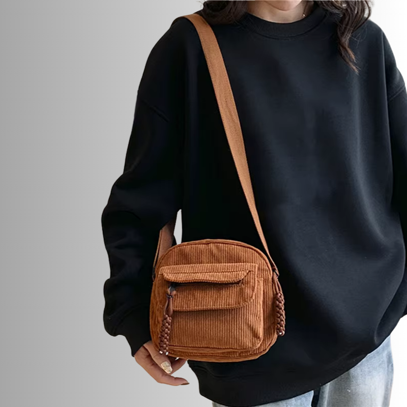 Corduroy crossbody tas dames – kleine schoudertas in zachte ribstof, meerdere kleuren