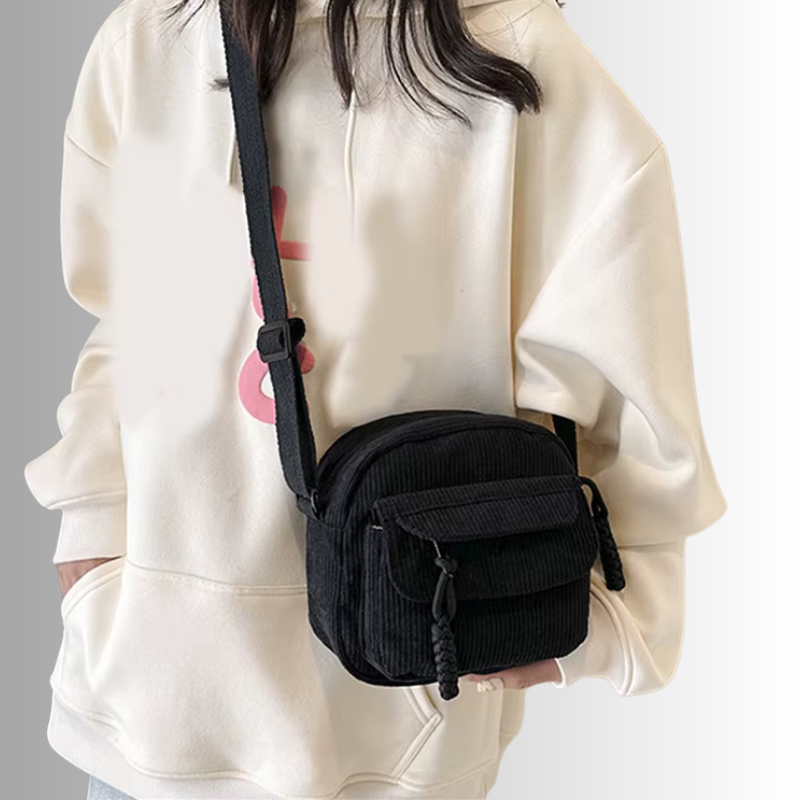 Corduroy crossbody tas dames – kleine schoudertas in zachte ribstof, meerdere kleuren