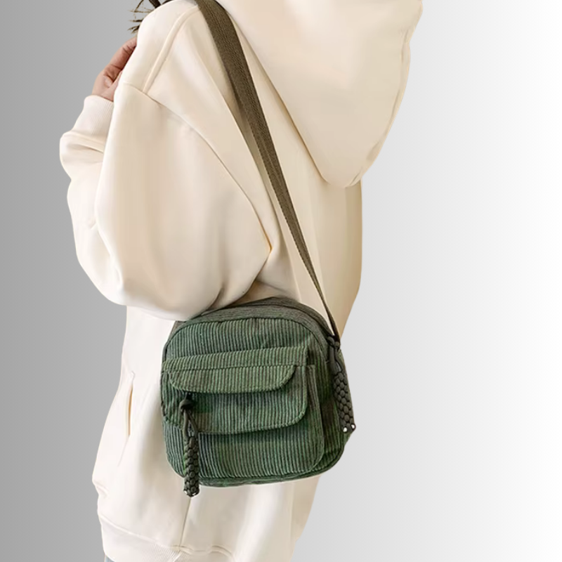 Corduroy crossbody tas dames – kleine schoudertas in zachte ribstof, meerdere kleuren