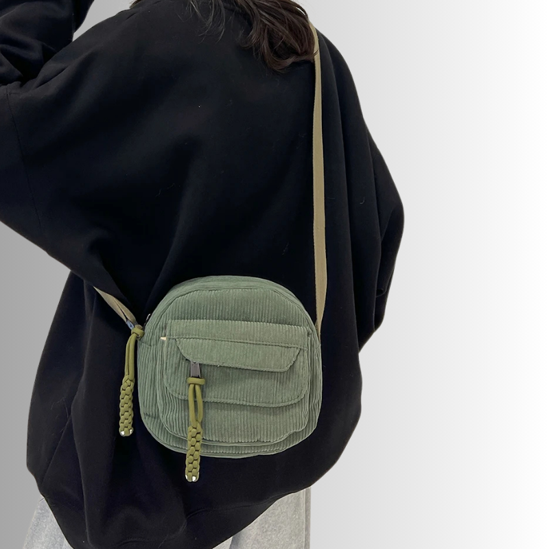 Corduroy crossbody tas dames – kleine schoudertas in zachte ribstof, meerdere kleuren