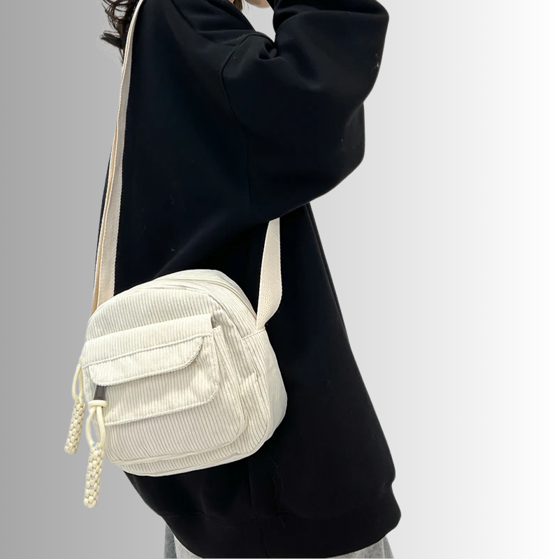 Corduroy crossbody tas dames – kleine schoudertas in zachte ribstof, meerdere kleuren