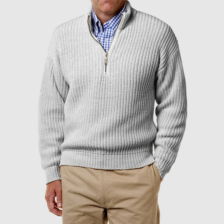 Victor - Stijlvolle Gebreide Half-Zip Trui voor Heren