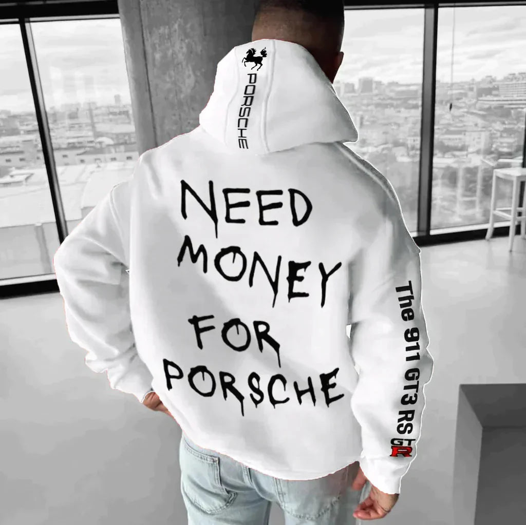 Unisex Hoodie met Porsche Print | Oversized Fit