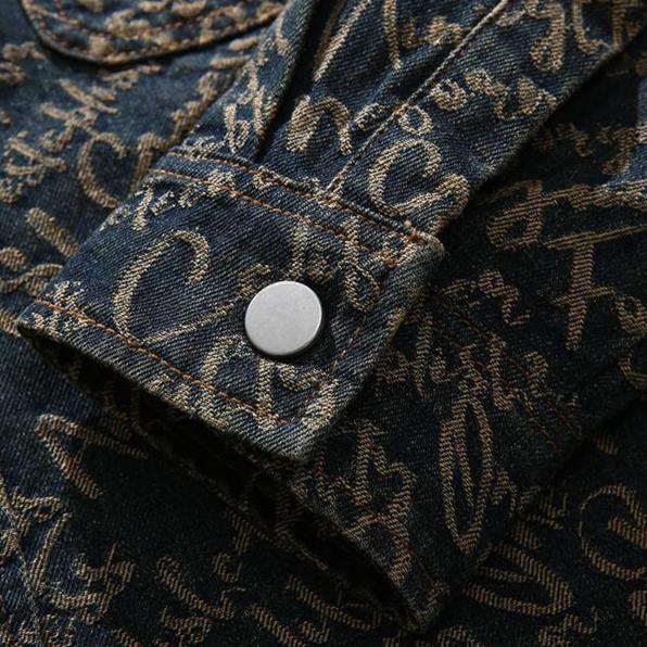 Denim Jas Heren | Spijkerjack met Print
