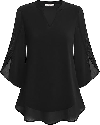 Elena Blouse Dames | V-Hals met Wijde Mouwen