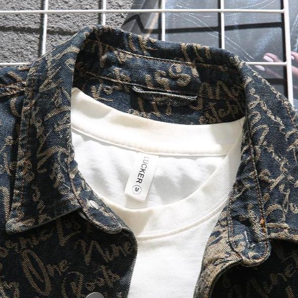 Denim Jas Heren | Spijkerjack met Print