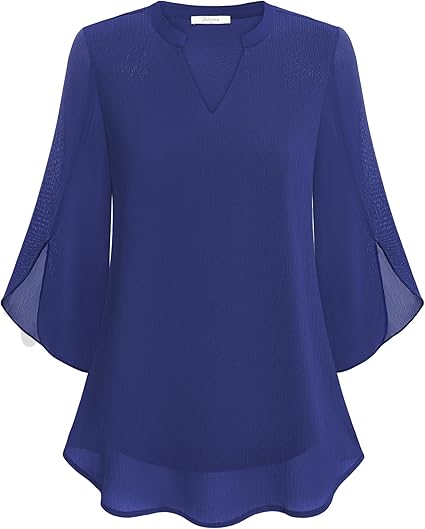 Elena Blouse Dames | V-Hals met Wijde Mouwen