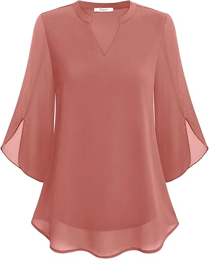 Elena Blouse Dames | V-Hals met Wijde Mouwen