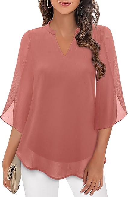 Elena Blouse Dames | V-Hals met Wijde Mouwen