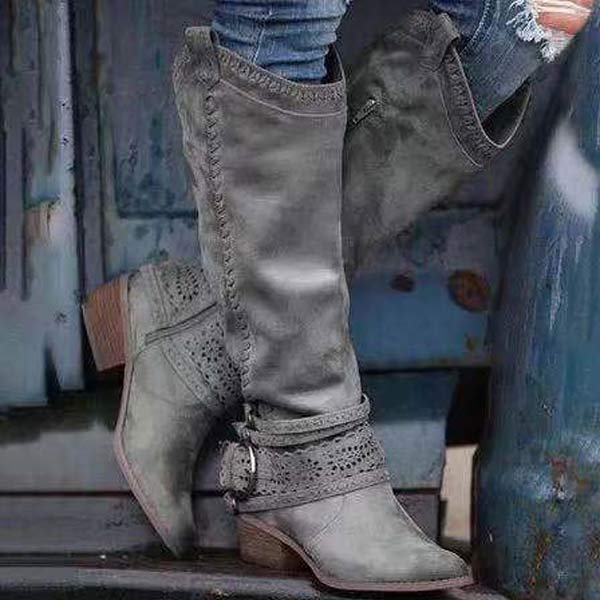 Liora - Lange Boho Laarzen met Gespdetails