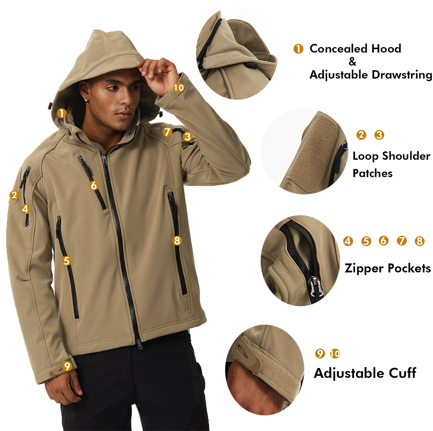 Viggo - Tactische Softshell Jas met Multifunctionele Zakken