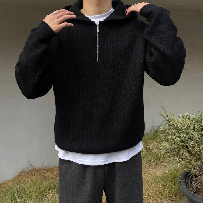 Casual Luxe Hoodie met Halve Rits