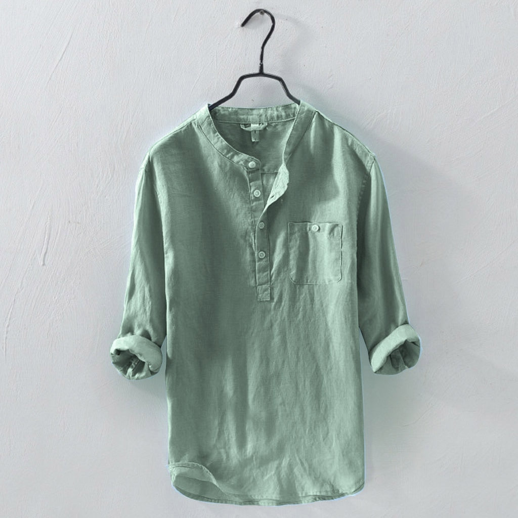 Ademend Linnen Heren Shirt – Casual & Stijlvol met Knoopsluiting
