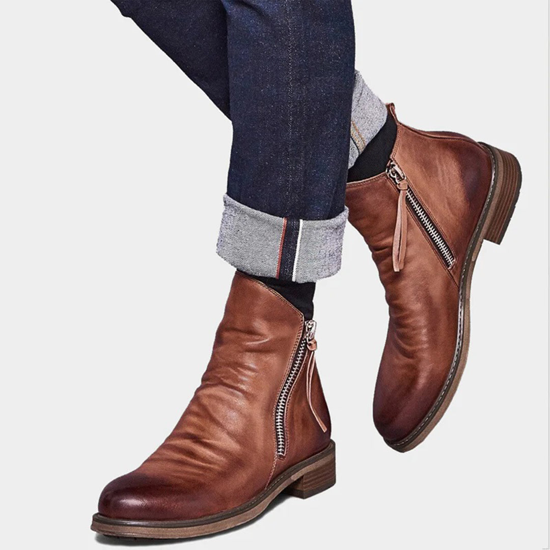 Heren Enkellaarzen | Boots met Lage Hak