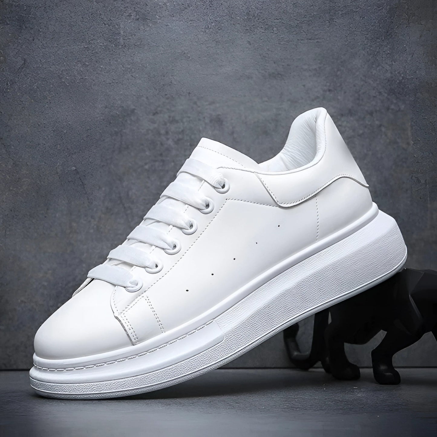 Unisex Witte Sneaker – Leer & Plateauzool