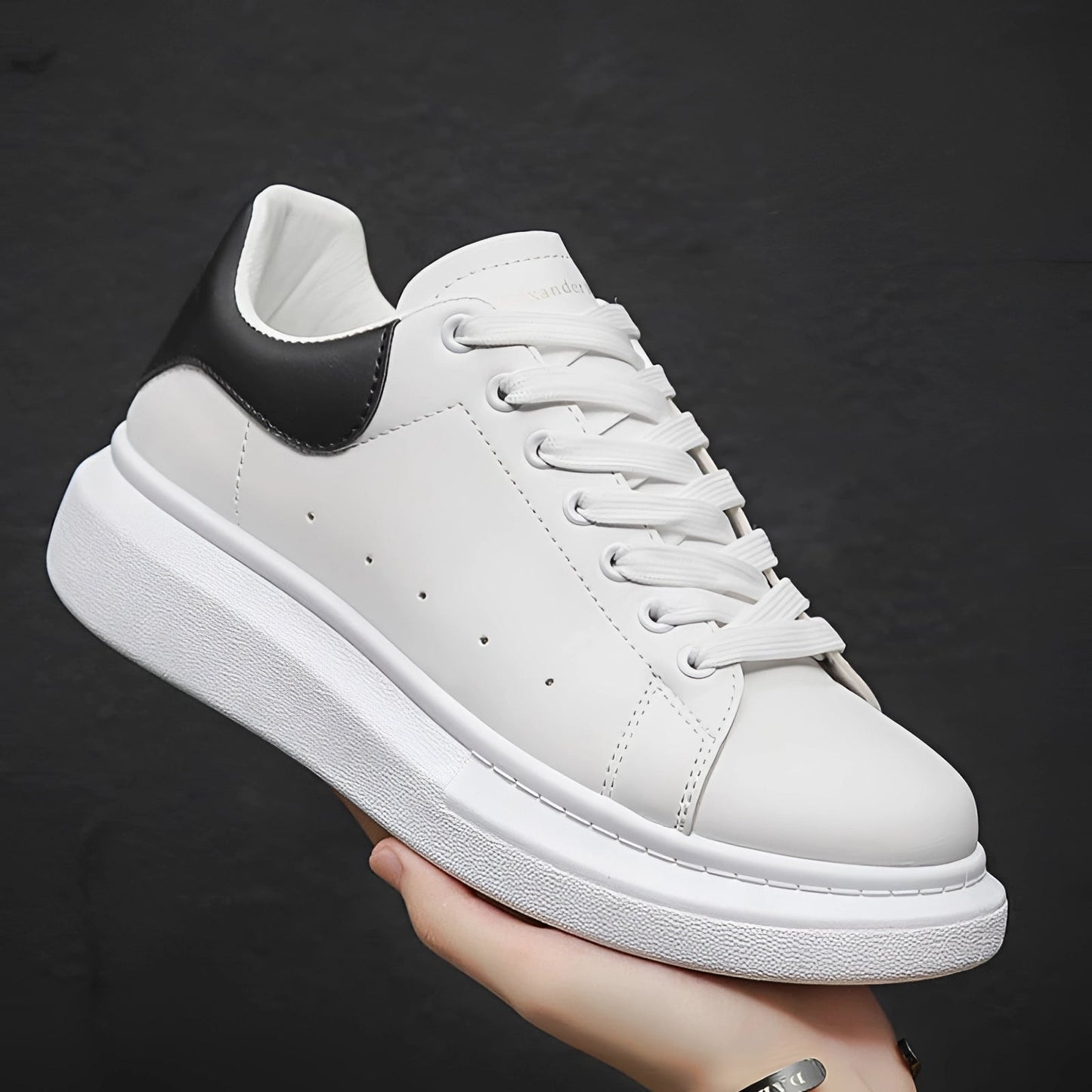 Unisex Witte Sneaker – Leer & Plateauzool