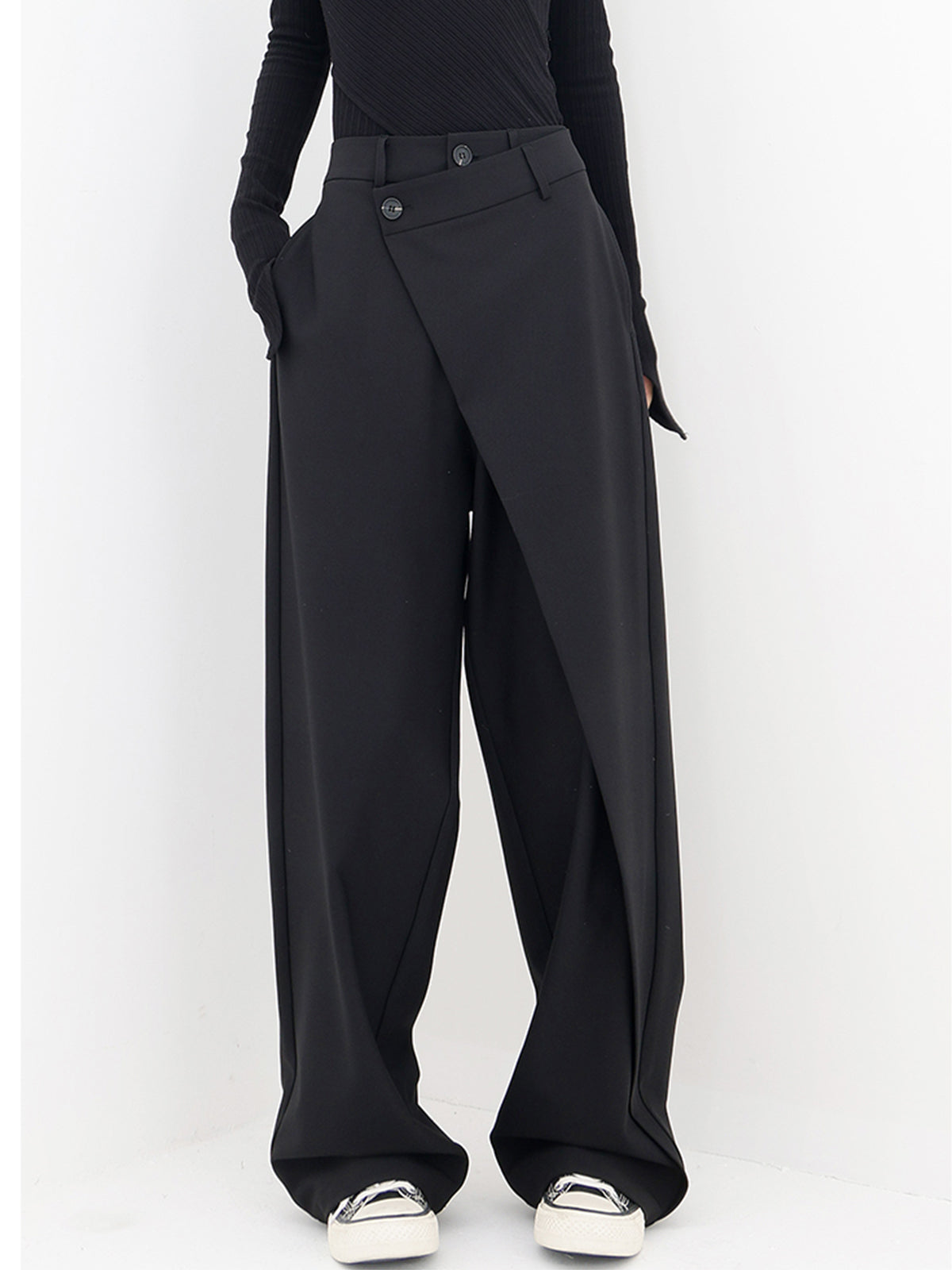 Lina Pantalon Dames | Wide Leg & Overslag