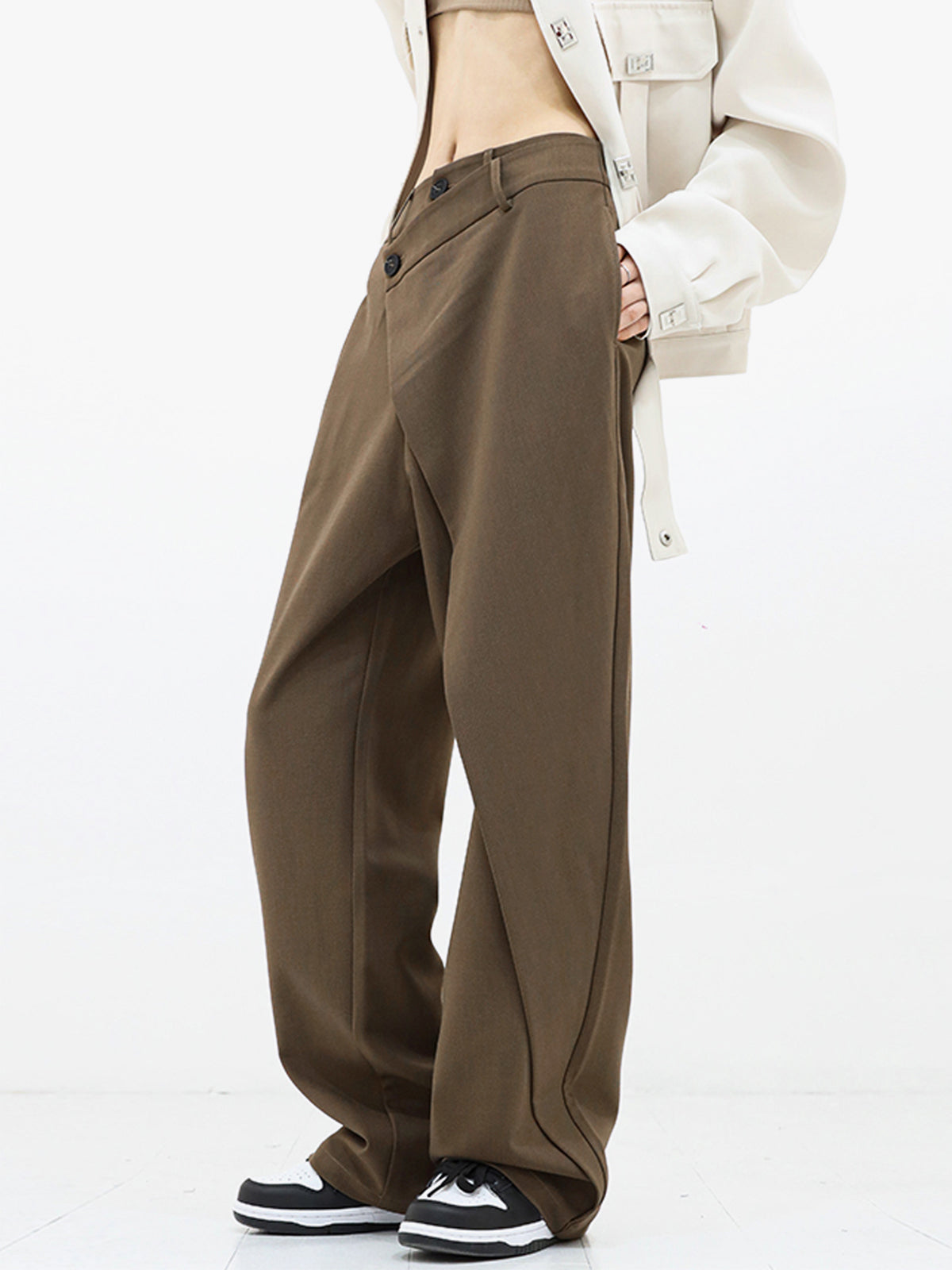 Lina Pantalon Dames | Wide Leg & Overslag