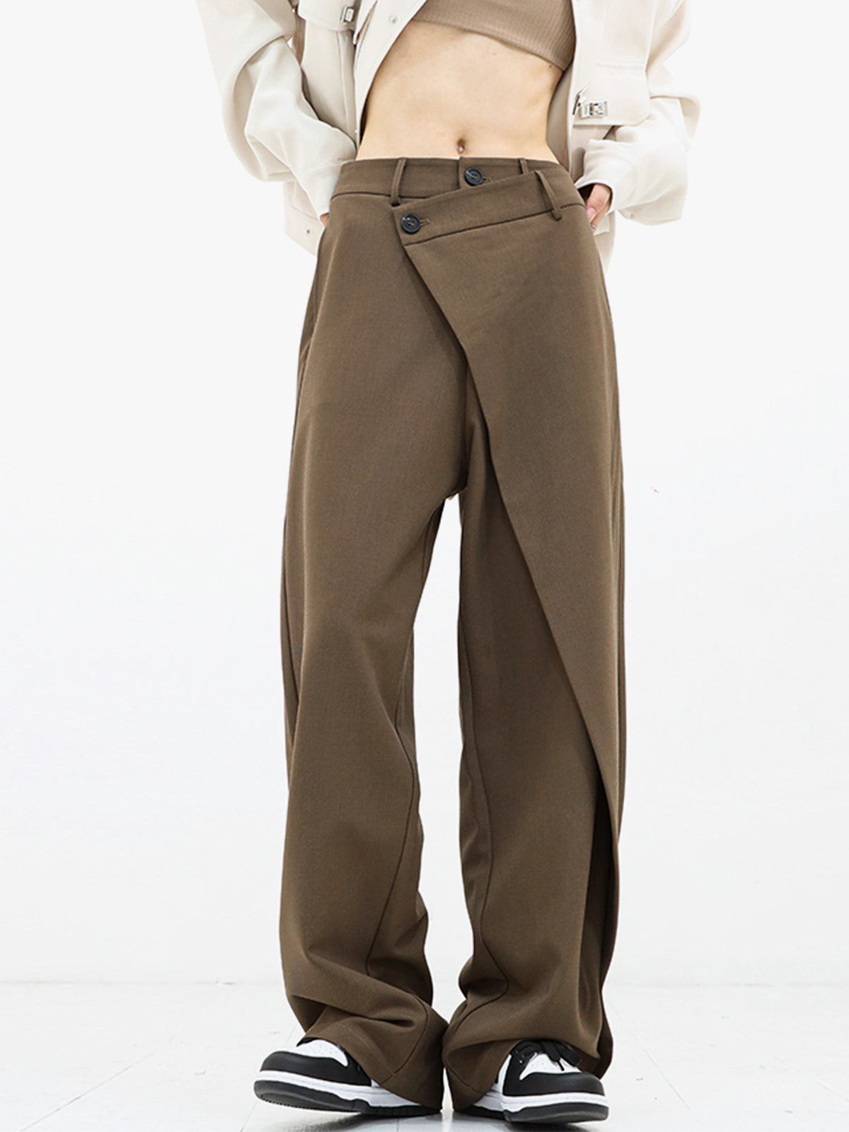 Lina Pantalon Dames | Wide Leg & Overslag