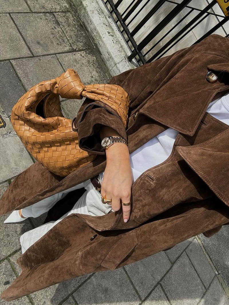 Lange Jas Dames | Bruin Suède