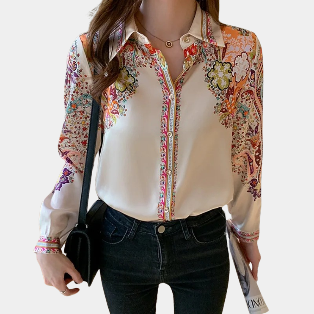 Zemira - Luxe Blouse met Bohemian Print