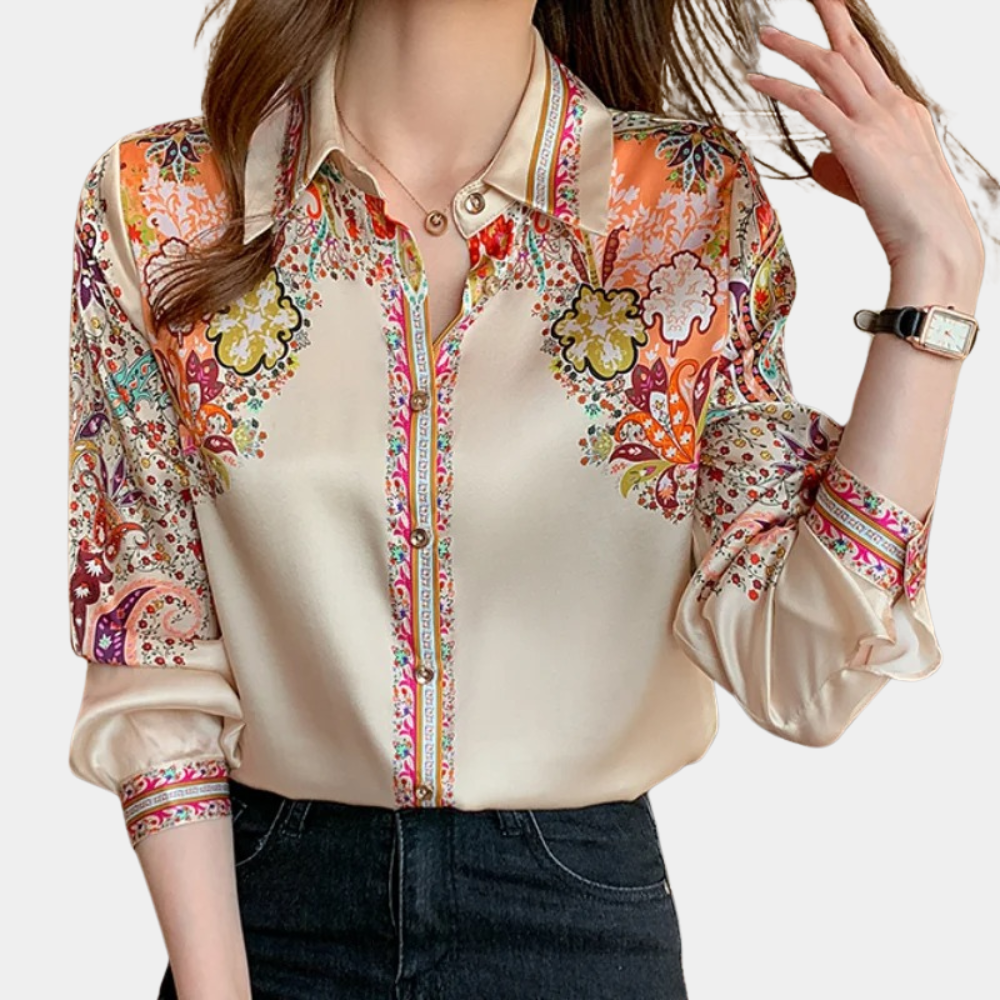 Zemira - Luxe Blouse met Bohemian Print