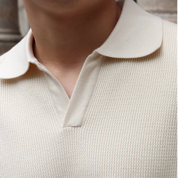 Klassieke Gebreide Polo met V-hals