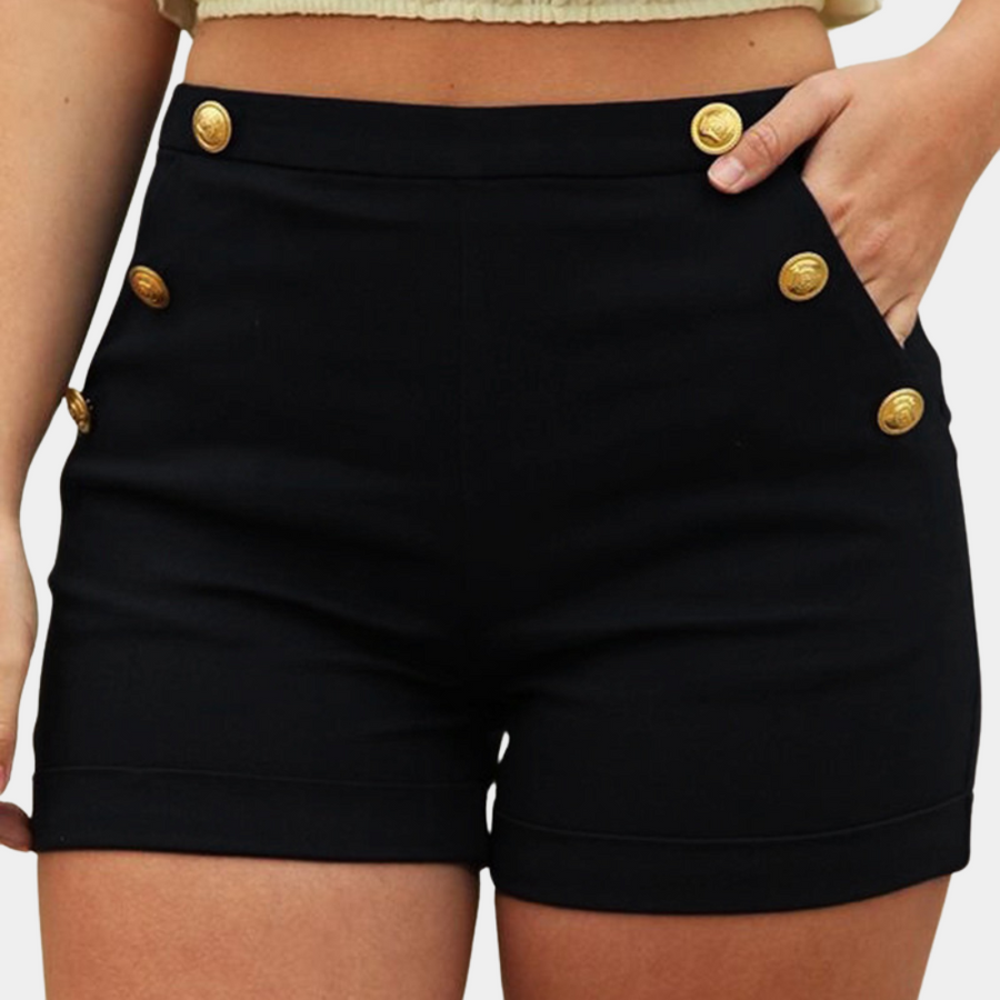 Celeste - Chique Damesshorts met Gouden Knopen