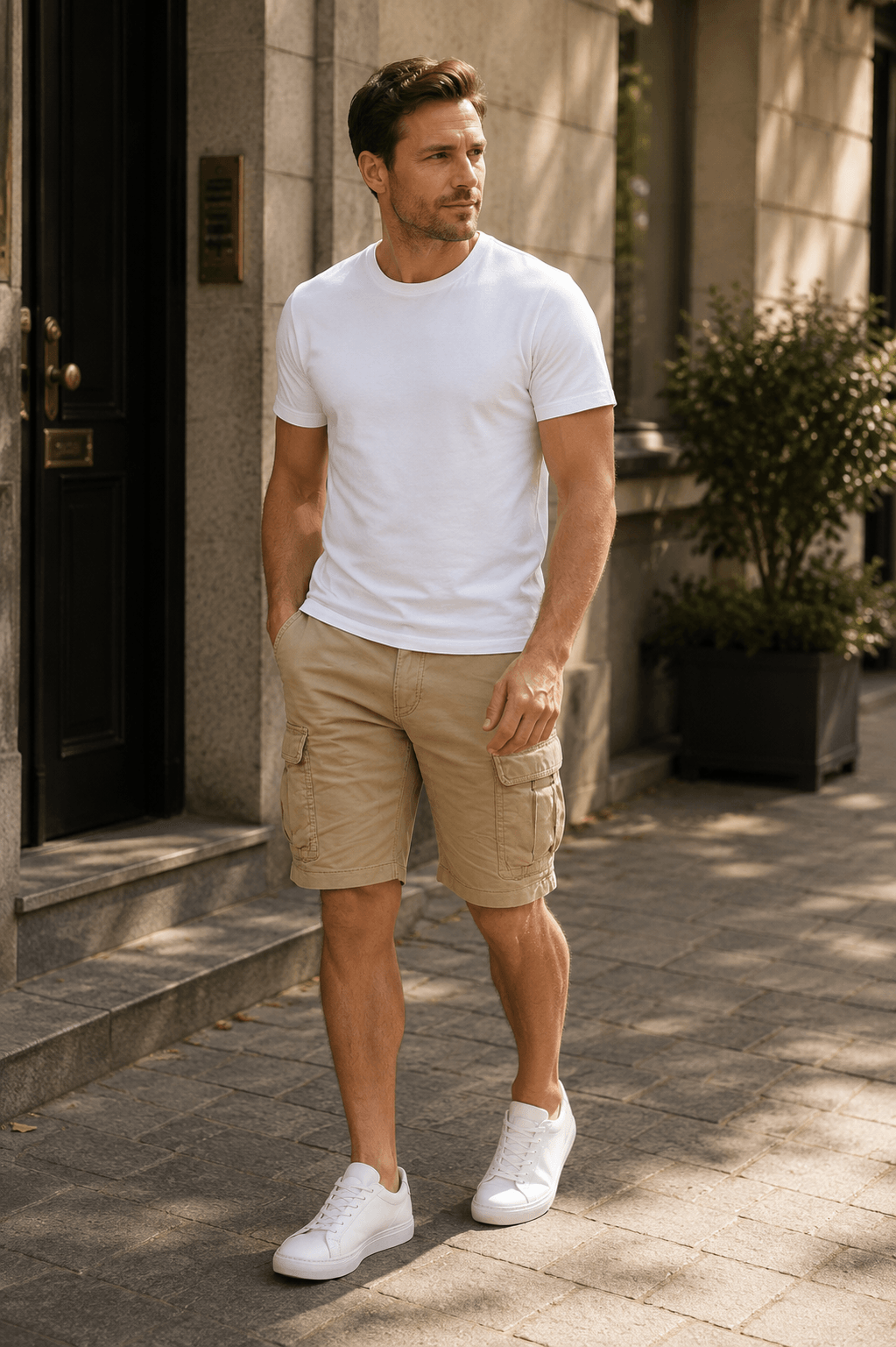 Heren Korte Broek Cargo | Zijzakken & Riemlussen